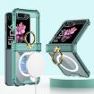 Samsung Galaxy Z Flip6 GKK MagSafe Airbag Hinge Shockproof Phone Case Green - 1