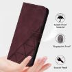 Google Pixel 6a Crossbody 3D Embossed Flip Leather Phone Case - Wine Red - 6