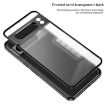 Google Pixel 7a Snap Buckle Metal Frame Frosted Phone Case - Black - 6