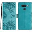 LG K50 Cherry Blossom Butterfly PU Phone Case - Green - 1