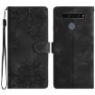LG K51S Cherry Blossom Butterfly PU Phone Case (Black) - 1