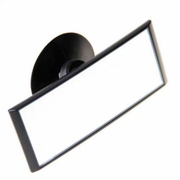 3R-123 Car Suction Cup Curved Wide Angle Rear View Mirror - 1