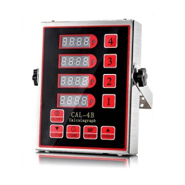4 Channel Commercial Kitchen Timer - EU Plug (Red) - 1