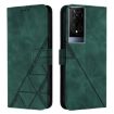 TCL 50 XE 5G Green Leather Phone Case - 3D Embossed Flip Crossbody - 2