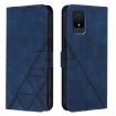 TCL 502 Crossbody Blue Leather Phone Case - 3D Embossed Flip - 2