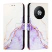 ZTE Blade A73 5G PT003 Marble Pattern Flip Leather Phone Case - White Purple - 2