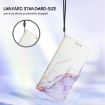 ZTE Blade A52 PT003 Marble Pattern Flip Leather Phone Case White Purple - 6