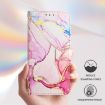 Motorola Edge 50 Fusion PT003 Marble Pattern Flip Leather Phone Case - Rose Gold - 5