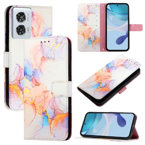 Motorola Edge 50 Fusion Marble Pattern Flip Leather Phone Case - 1