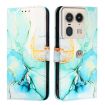 Motorola Edge 50 Ultra PT003 Green Marble Pattern Flip Leather Phone Case - 2