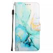 Motorola Edge 50 Ultra PT003 Green Marble Pattern Flip Leather Phone Case - 3
