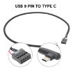 60cm Motherboard USB 9Pin To Type-C Elbow Data Cable - Black - 4