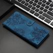 Motorola One Action Cherry Blossom Butterfly PU Phone Case (Blue) - 2