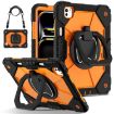 iPad Pro 11 2024 Robot Silicone Hybrid Tablet Case - Black Orange - 1