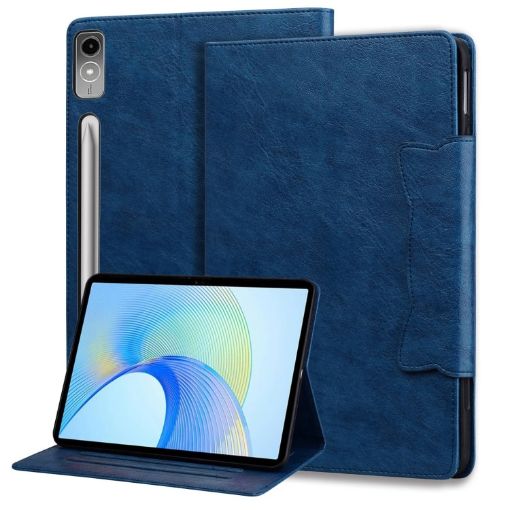 Lenovo Tab P12 Cat Buckle Leather Tablet Case - Royal Blue - 1
