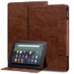 Cat Buckle Leather Smart Tablet Case for Kindle Fire HD 10 - Brown - 1