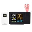 Color Screen Temperature Humidity Meter Projection Clock - UK Plug - 1