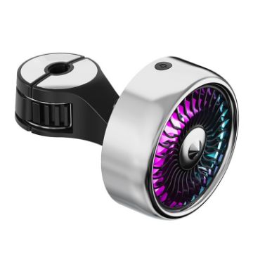 FE052 RGB Color Light USB Plug-in Clip-on Car Rear Seat Headrest Fan - 1