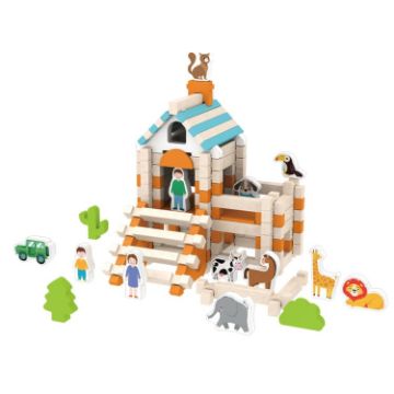 Children Architecture Building Blocks Wooden House Toy - 1