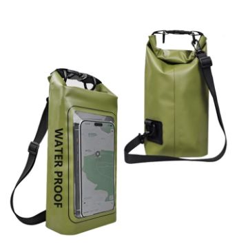 Green 2L Waterproof Crossbody Phone Bag for Outdoor Cycling - 1