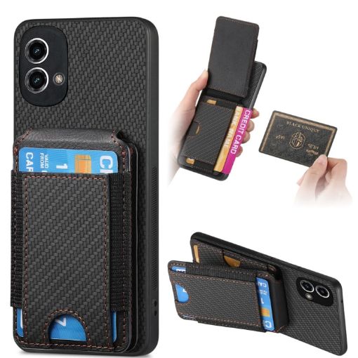 Motorola Moto G Stylus 5G 2024 Carbon Fiber Wallet Stand Case - 1