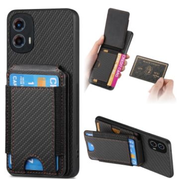Motorola Moto G 5G 2024 Carbon Fiber Wallet Stand Case - 1