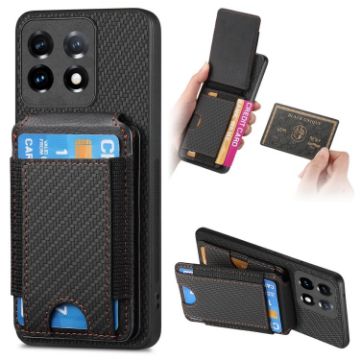 OnePlus 11 Carbon Fiber Wallet Stand Case - Black - 1