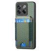 OnePlus 12 5G Carbon Fiber Wallet Stand Case - Green - 2