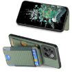 OnePlus 12 5G Carbon Fiber Wallet Stand Case - Green - 5