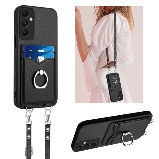Samsung Galaxy A05s 4G Global R20 Crossbody Rope Ring Card Holder Phone Case - 1