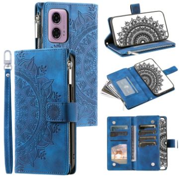 Motorola Edge 50 Fusion Blue Leather Phone Case - 1
