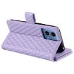 Motorola Moto G85 Glitter Lattice Zipper Wallet Leather Phone Case - Purple - 5