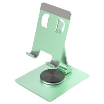 360 Degree Rotation Aluminum Alloy Desktop Phone Tablet Holder - Green - 1