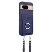 Google Pixel 8a R20 Crossbody Rope Ring Card Holder Phone Case Blue - 2