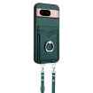 Google Pixel 8a R20 Crossbody Rope Ring Card Holder Phone Case Green - 2