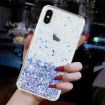 iPhone XS Max Transparent Frame Noctilucent Glitter Powder TPU Phone Case Purple - 3