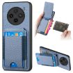 Vivo X100 Pro 5G Carbon Fiber Wallet Stand Case - Blue - 1