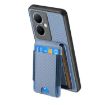 Vivo X100 Pro 5G Carbon Fiber Wallet Stand Case - Blue - 3