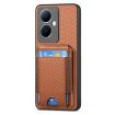 Vivo X100 Pro 5G Carbon Fiber Wallet Stand Case - Brown - 2