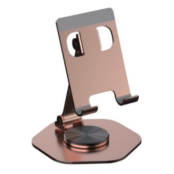 YY-020 Folding Aluminum Tablet Phone Bracket - Rose Gold - 1