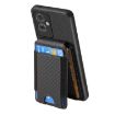 OPPO A57 5G Carbon Fiber Vertical Flip Wallet Stand Phone Case - Black - 3