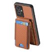 OPPO A17 Carbon Fiber Wallet Stand Phone Case - Brown - 3
