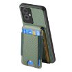 OPPO A17 Carbon Fiber Wallet Stand Phone Case - Green - 3