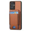 OPPO A78 5G/A58 5G Carbon Fiber Wallet Stand Phone Case - Brown - 2