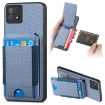 OPPO A72 5G Blue Carbon Fiber Wallet Stand Case - 1