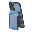 OPPO A72 5G Blue Carbon Fiber Wallet Stand Case - 3