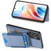OPPO A72 5G Blue Carbon Fiber Wallet Stand Case - 5
