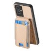 OPPO A72 5G Carbon Fiber Wallet Stand Phone Case - Khaki - 3
