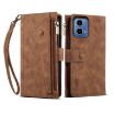 Motorola Moto G85 Retro Frosted Leather Phone Case - Brown - 1