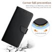 Motorola Moto E14 Genuine Leather Flip Phone Case - Black - 6